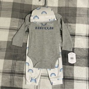 3-pc “My First Hanukkah” Coordinating Set, Size 6-9m